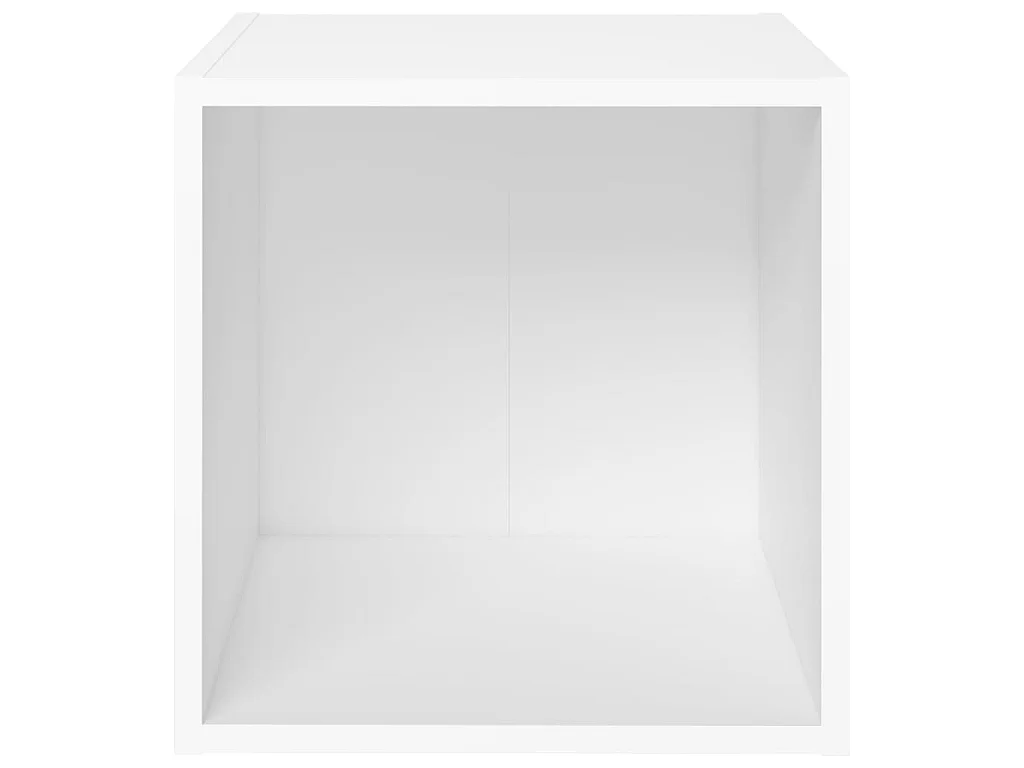 2 pcs Meubles TV Blanc 37x35x37 cm Aggloméré BE59157