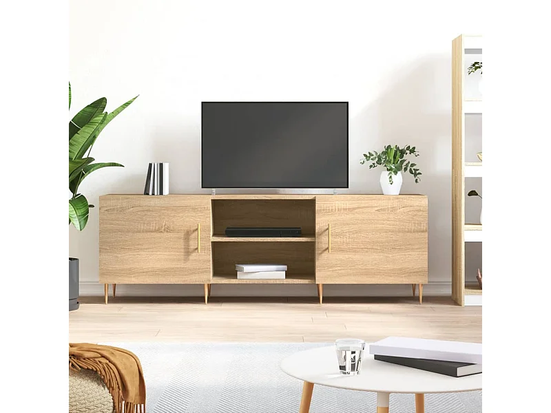Tv-meubel 150x30x50 cm bewerkt hout sonoma eikenkleurig NL31963