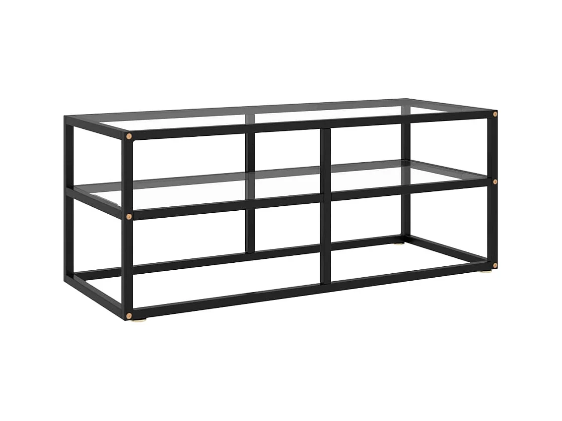 Tv-meubel met gehard glas 100x40x40 cm zwart NL544781
