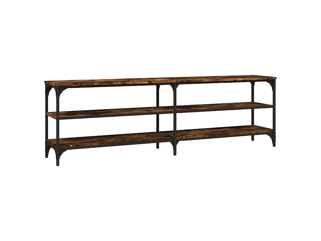 Meuble TV chêne fumé 160x30x50 cm bois d'ingénierie BE94900