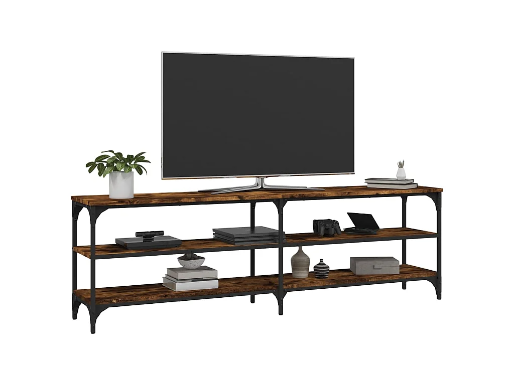 Meuble TV chêne fumé 160x30x50 cm bois d'ingénierie BE94900