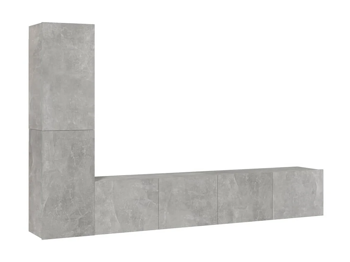 Set de muebles de TV 4 pzas madera contrachapada gris hormigón ES47211