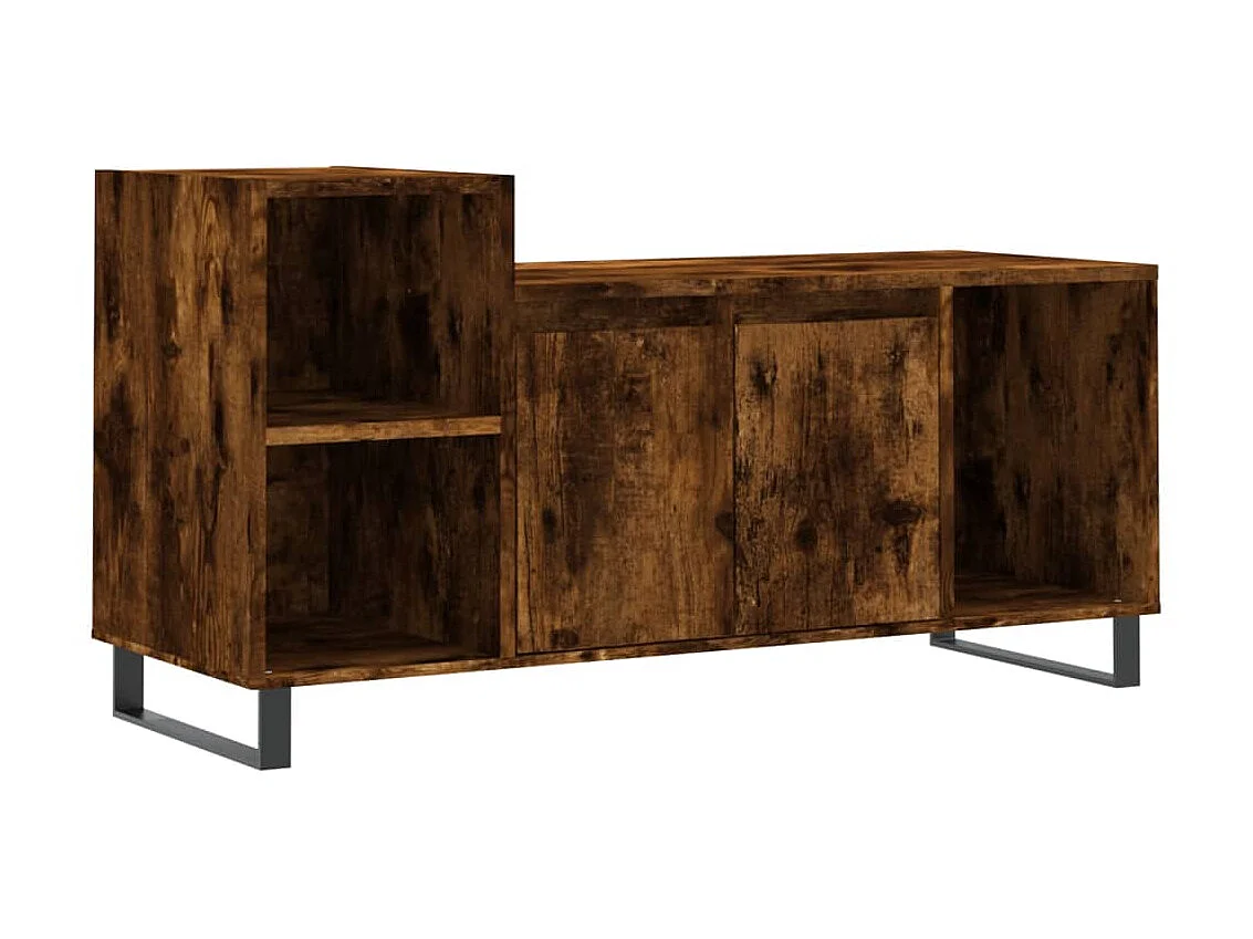 Meuble TV Chêne fumé 100x35x55 cm Bois d'ingénierie BE76504