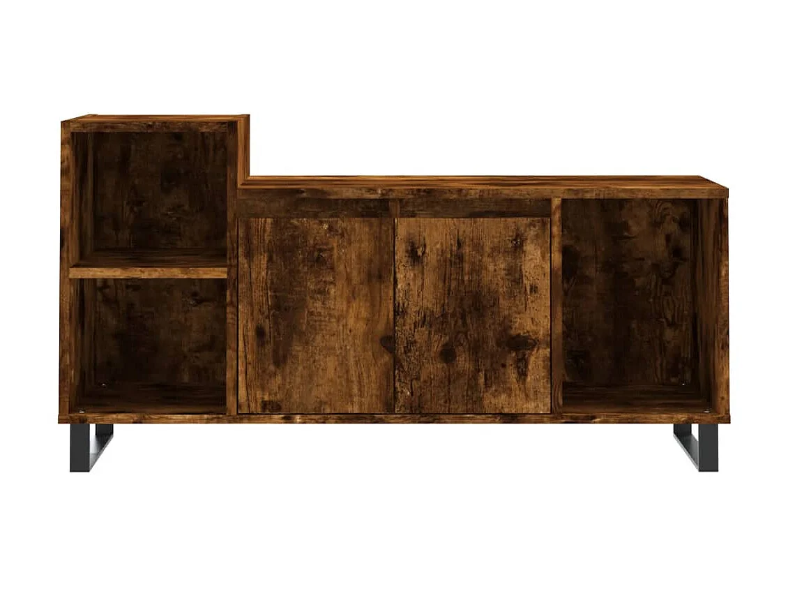 Meuble TV Chêne fumé 100x35x55 cm Bois d'ingénierie BE76504