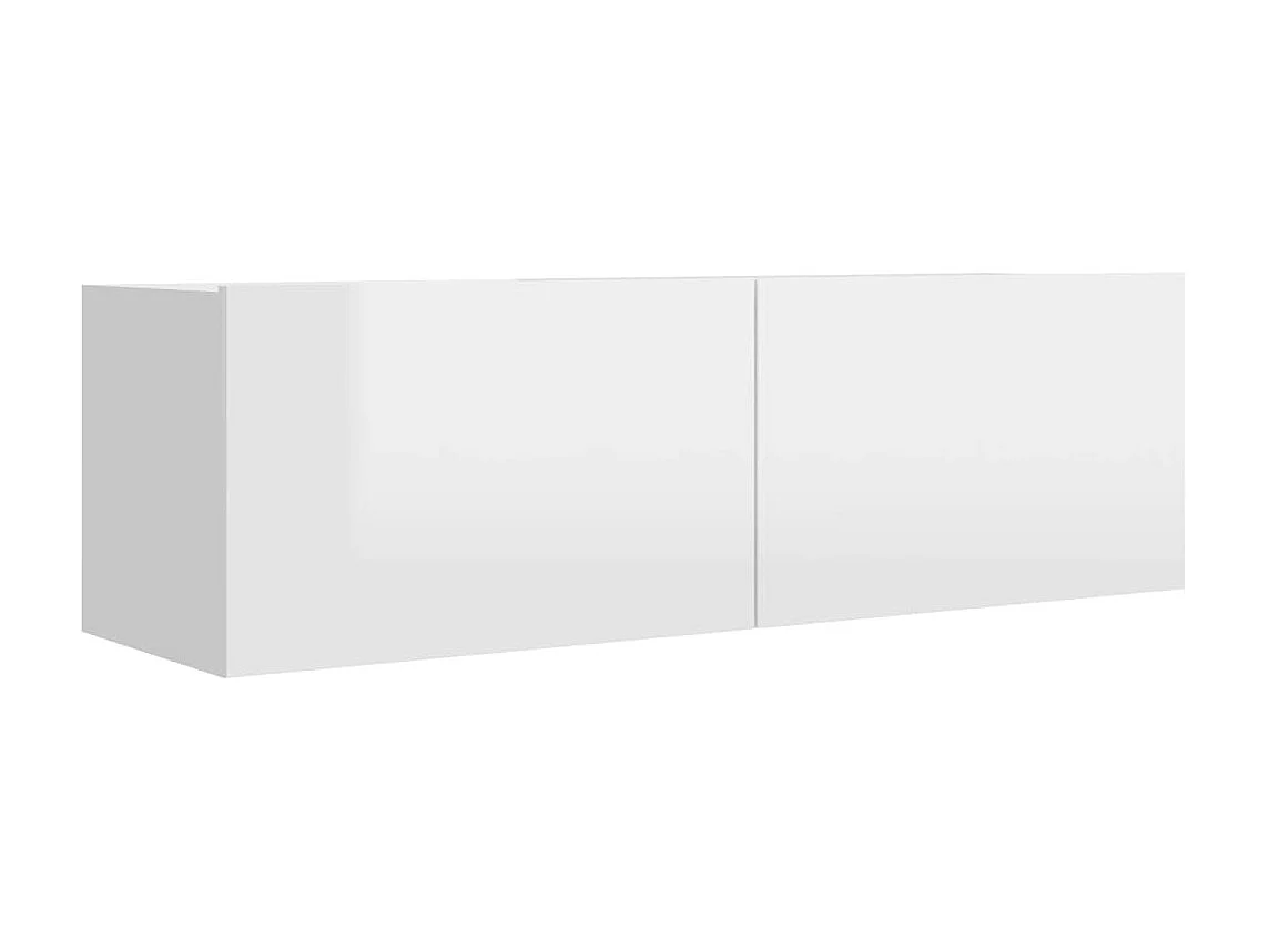 Meubles TV 2 pcs Blanc brillant Aggloméré BE88541