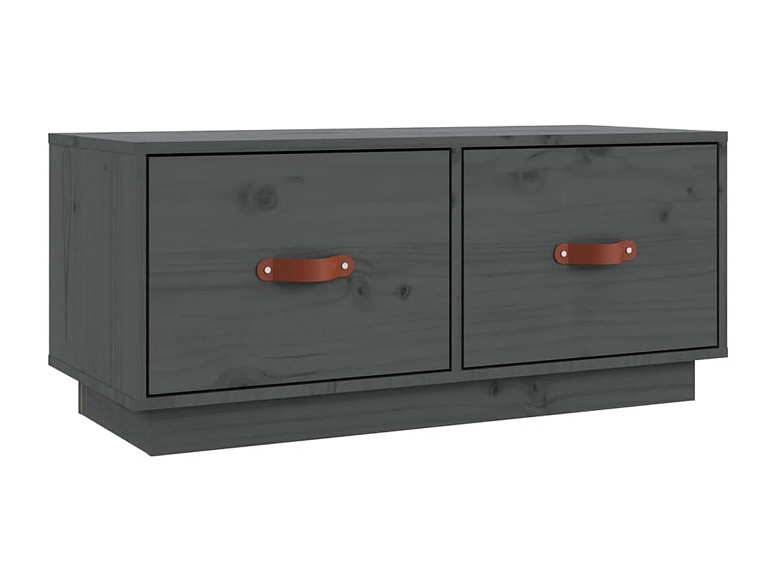 Meuble TV Gris 80x34x35 cm Bois de pin massif BE72021