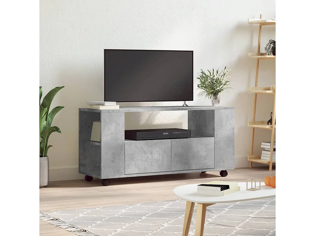 Mueble de TV madera de ingeniería gris hormigón 102x34,5x43 cm ES45193