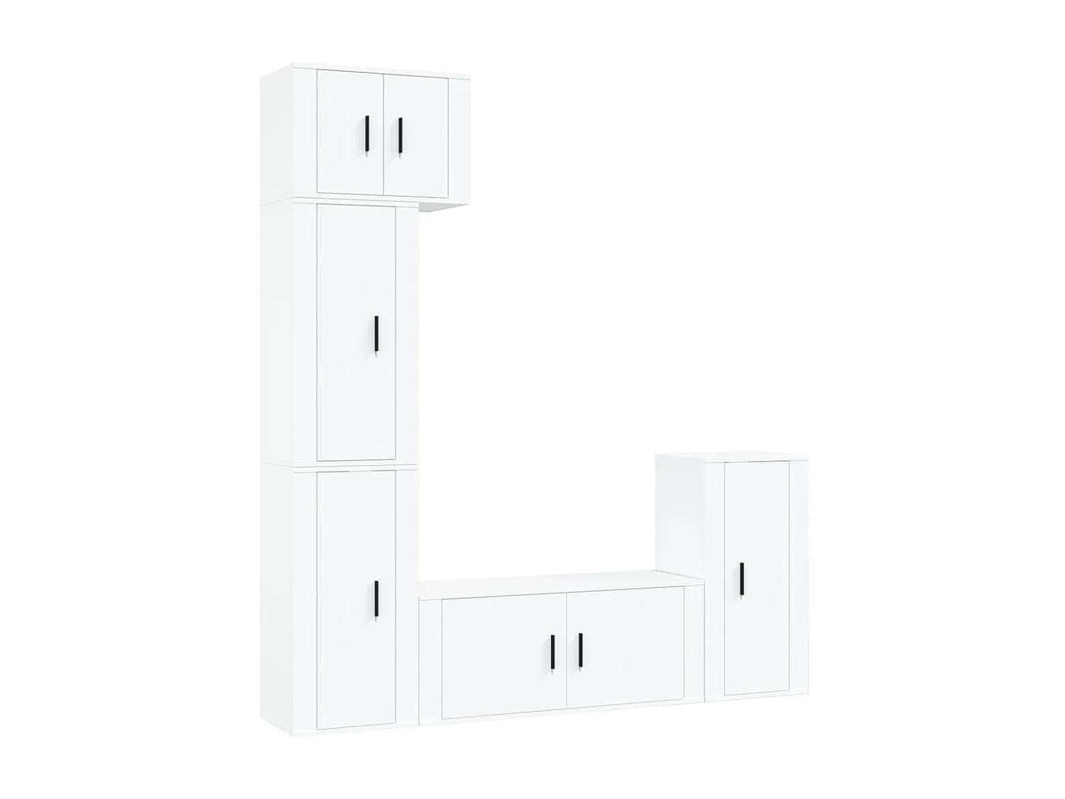 Meubles TV 5 pcs Blanc Bois d'ingénierie BE54218