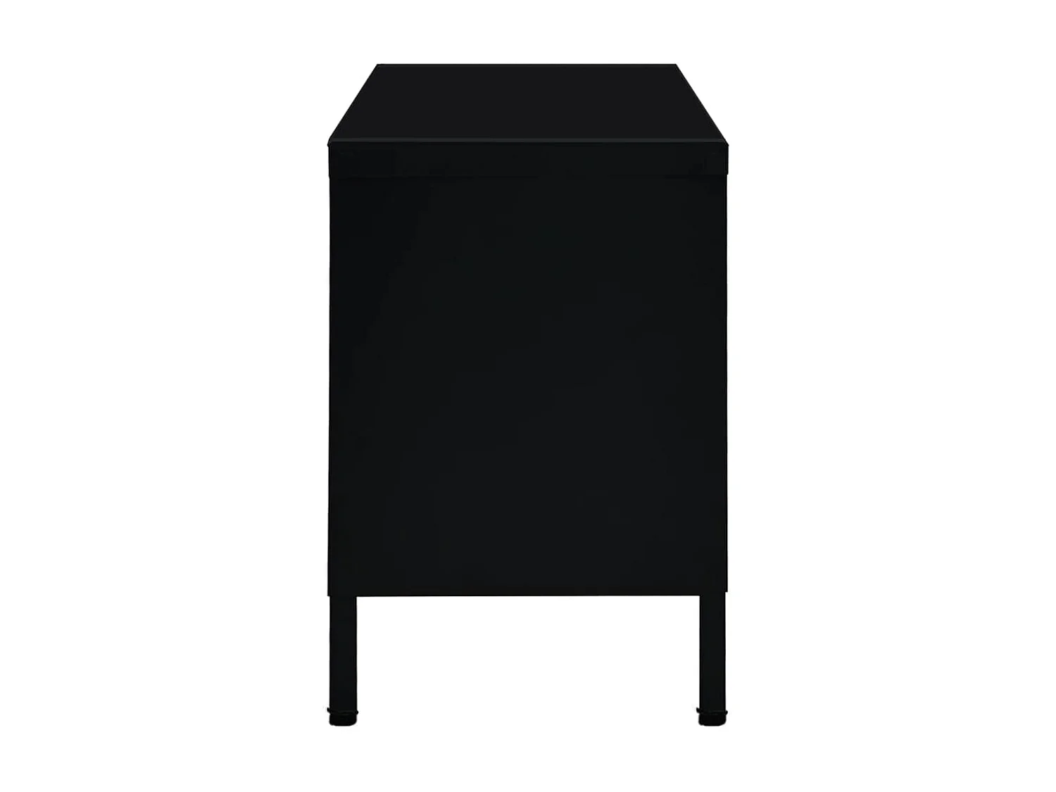 Meuble TV Noir 90x30x44 cm Acier et verre BE16845