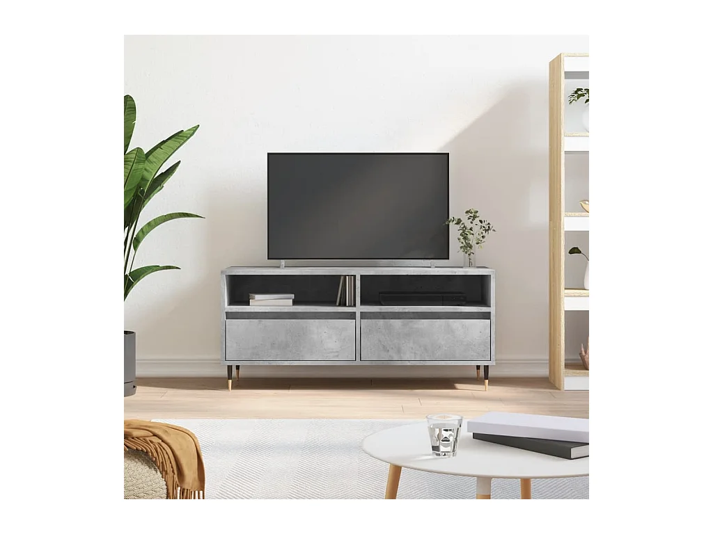 Tv-meubel 100x34,5x44,5 cm bewerkt hout betongrijs NL647500