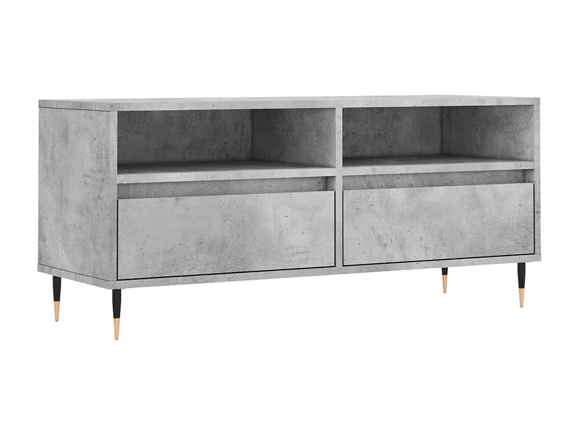 Meuble TV BEis béton 100x34,5x44,5 cm bois d'ingénierie BE63528