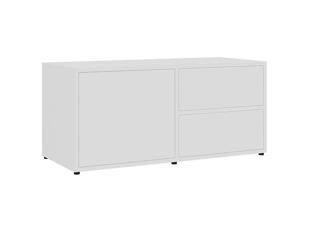 Meuble TV Blanc 80x34x36 cm Bois d'ingénierie BE45401