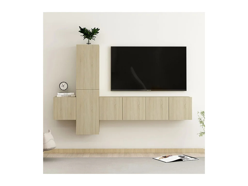 Ensemble de meubles TV 5 pcs Chêne sonoma Bois d'ingénierie BE97293