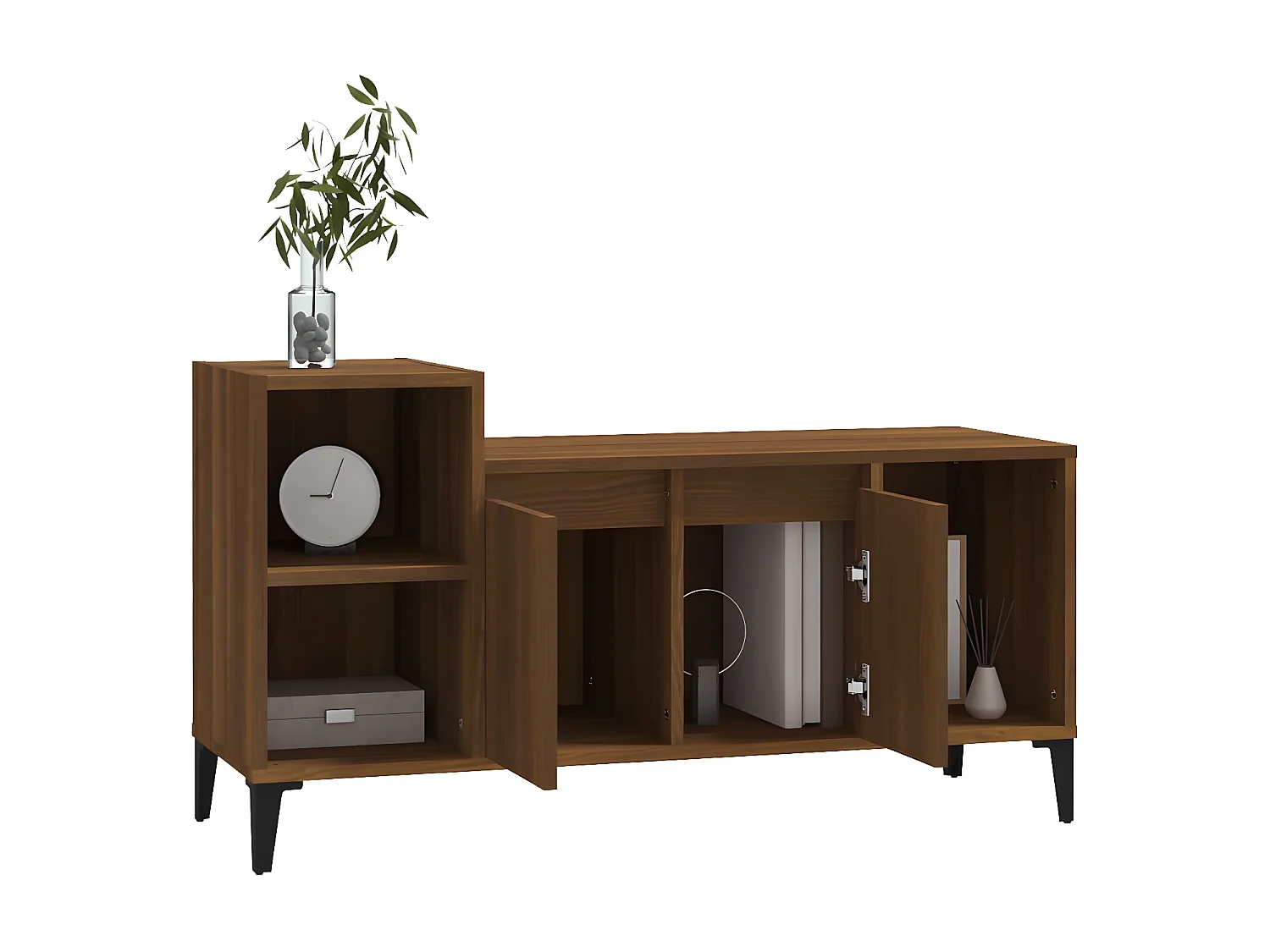 Meuble TV Chêne marron 100x35x55 cm Bois d'ingénierie BE24157