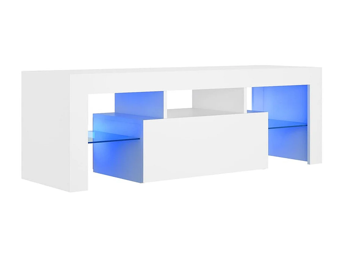 Móvel de TV com luzes LED 120x35x40 cm branco PT650647