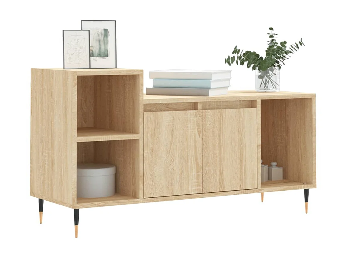 Meuble TV Chêne sonoma 100x35x55 cm Bois d'ingénierie BE68834