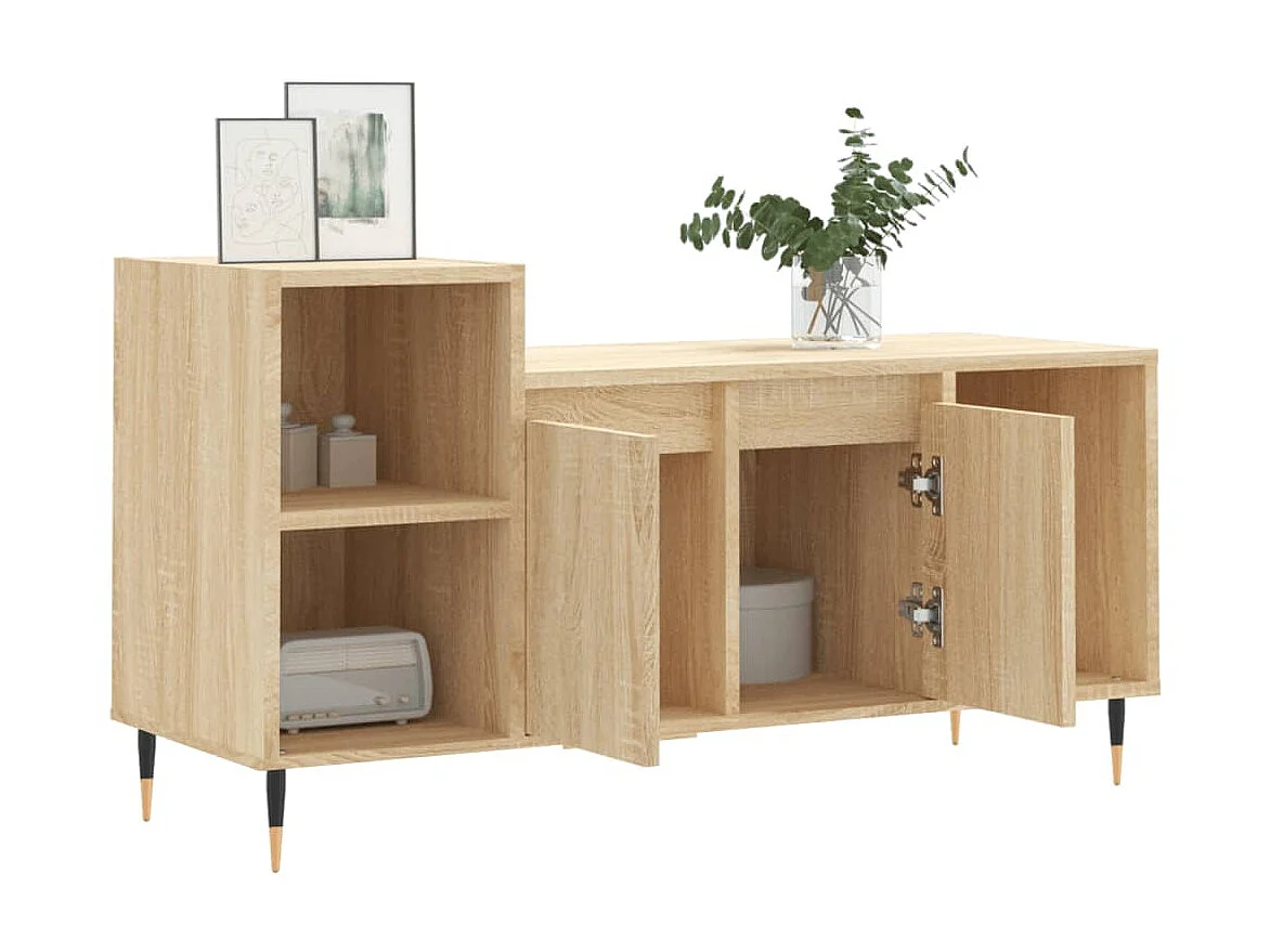 Meuble TV Chêne sonoma 100x35x55 cm Bois d'ingénierie BE68834