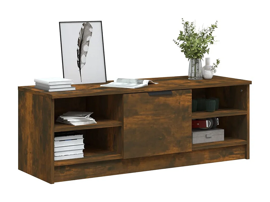 Meuble TV Chêne fumé 102x35,5x36,5 cm Bois d'ingénierie BE54818