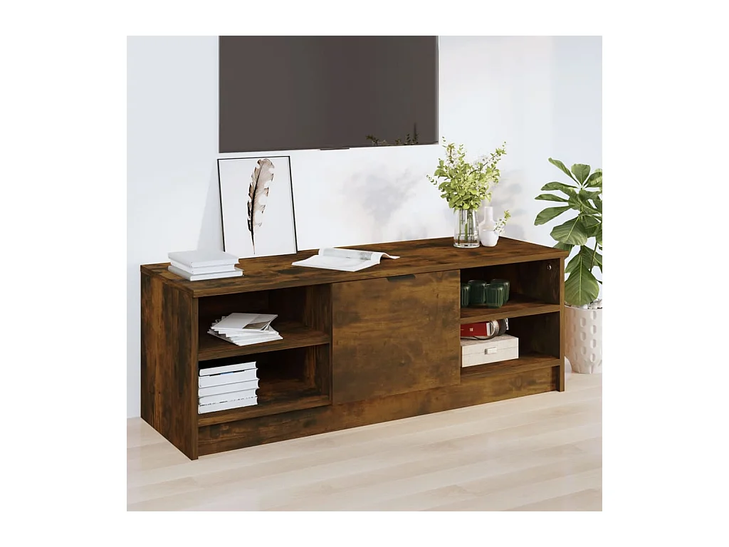 Meuble TV Chêne fumé 102x35,5x36,5 cm Bois d'ingénierie BE54818