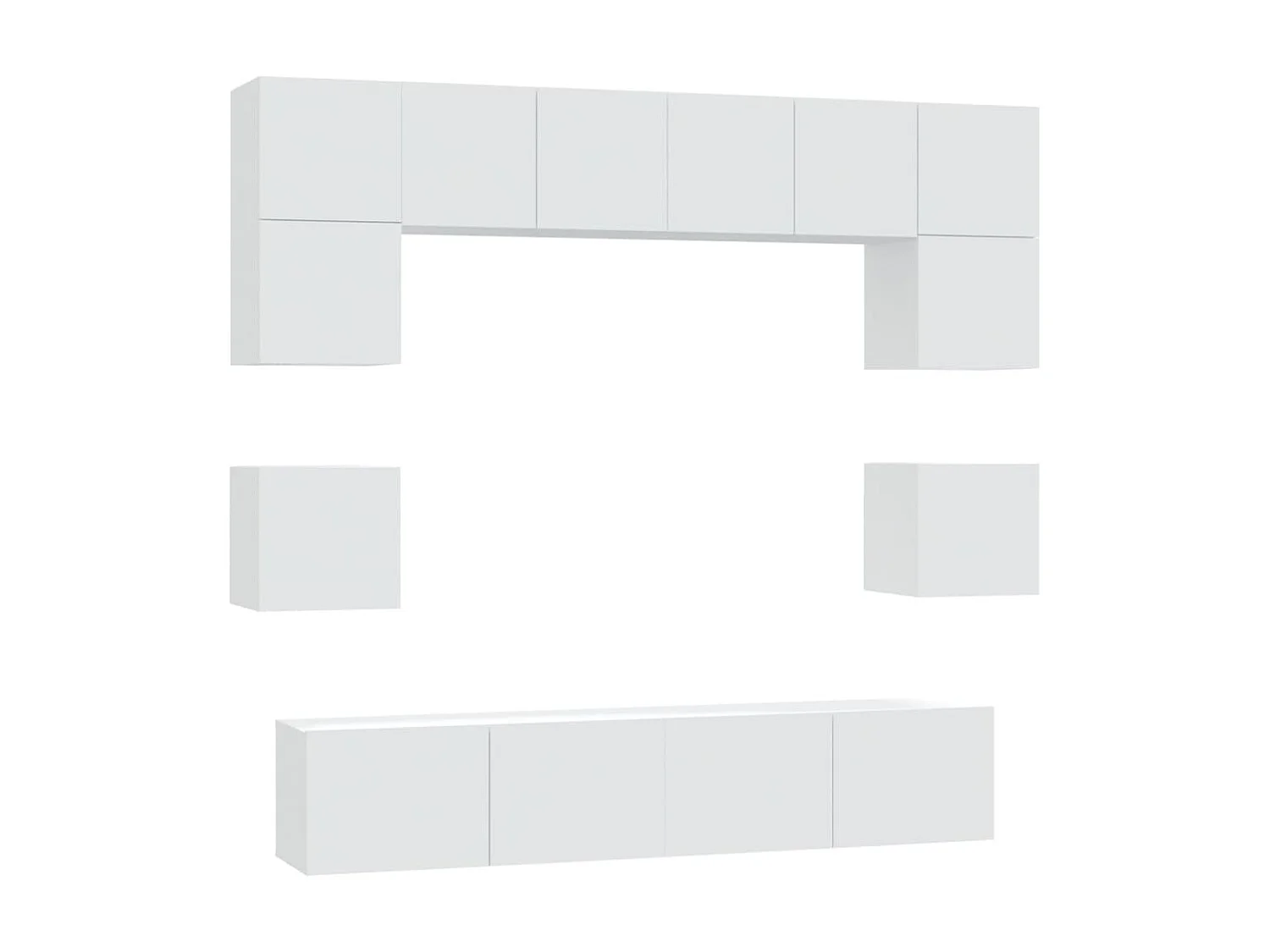 Meubles TV 8 pcs Blanc Bois d'ingénierie BE64170