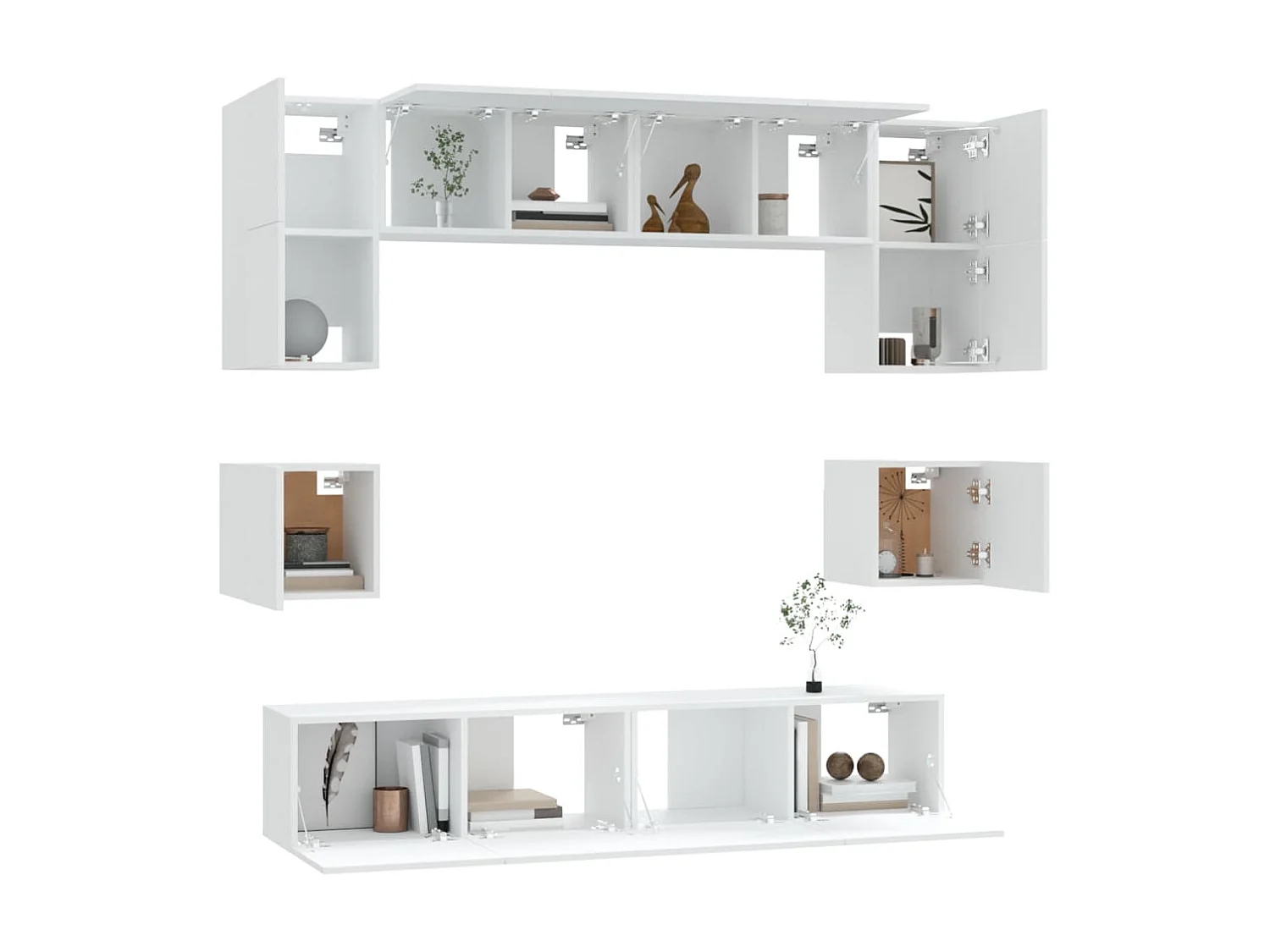 Meubles TV 8 pcs Blanc Bois d'ingénierie BE64170