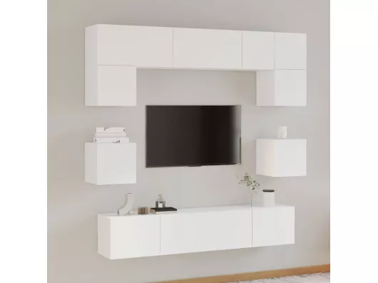 Kauf Unique 8-tlg. TV-Schrank-Set,TV-Möbel Weiß Holzwerkstoff -gkd990773