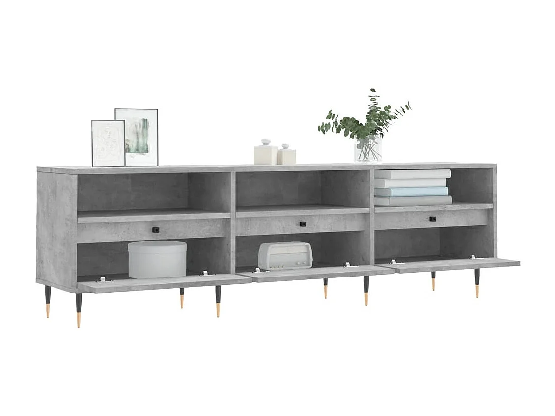 Móvel de TV 150x30x44,5 cm derivados de madeira cinza cimento PT950796