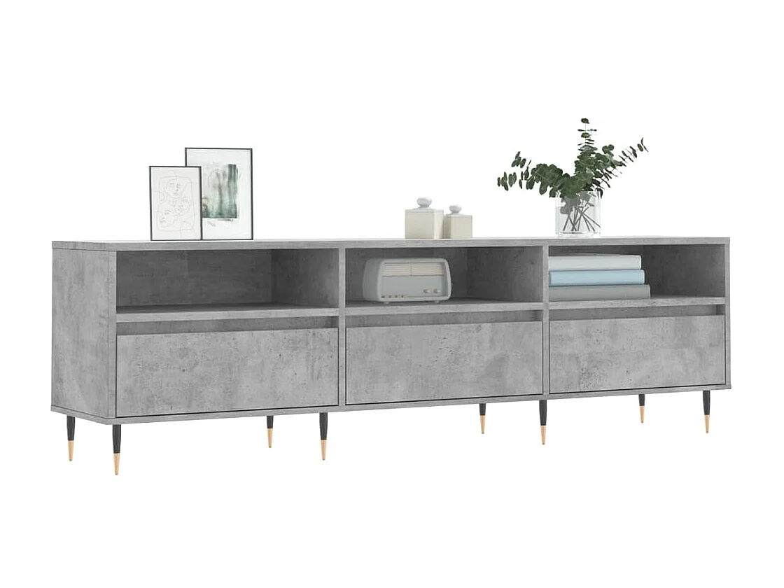 Mobile TV | Armadietto TV Grigio Cemento 150x30x44,5 cm Legno Multistrato
