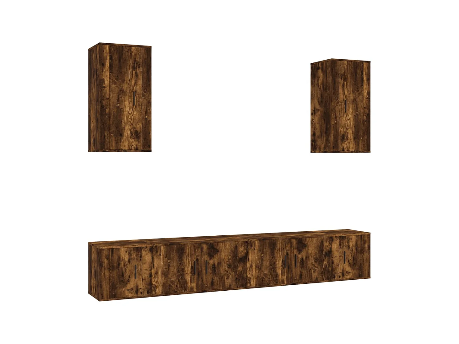 Conjunto móveis de TV 6 pcs madeira processada carvalho fumado PT816312