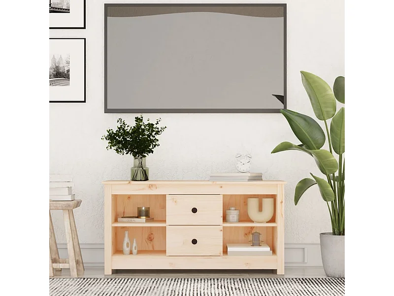 TV-Schrank,TV-Möbel 103x36,5x52 cm Massivholz Kiefer -gkd122379