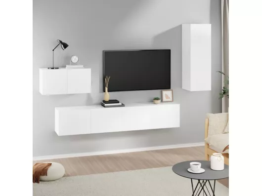 Kauf Unique 4-tlg. TV-Schrank-Set,TV-Möbel Weiß Holzwerkstoff -gkd179662