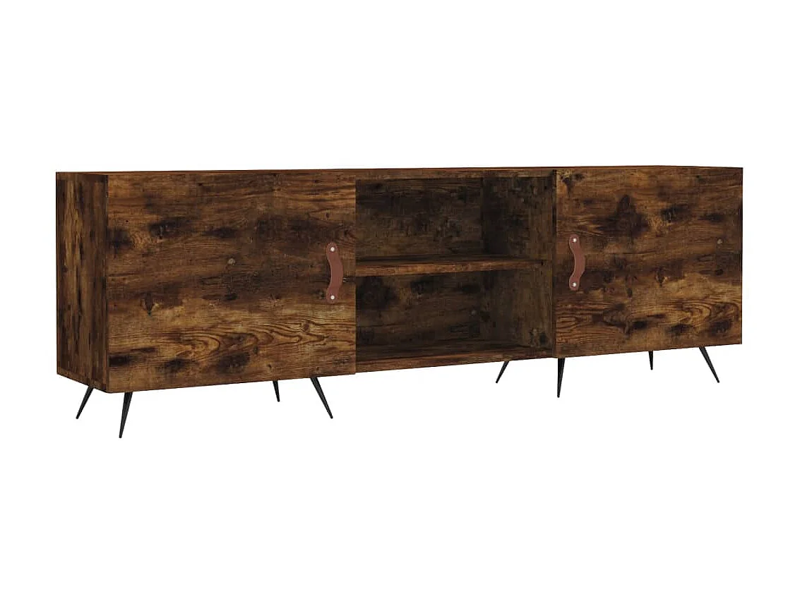 Meuble TV chêne fumé 150x30x50 cm bois d'ingénierie BE33057