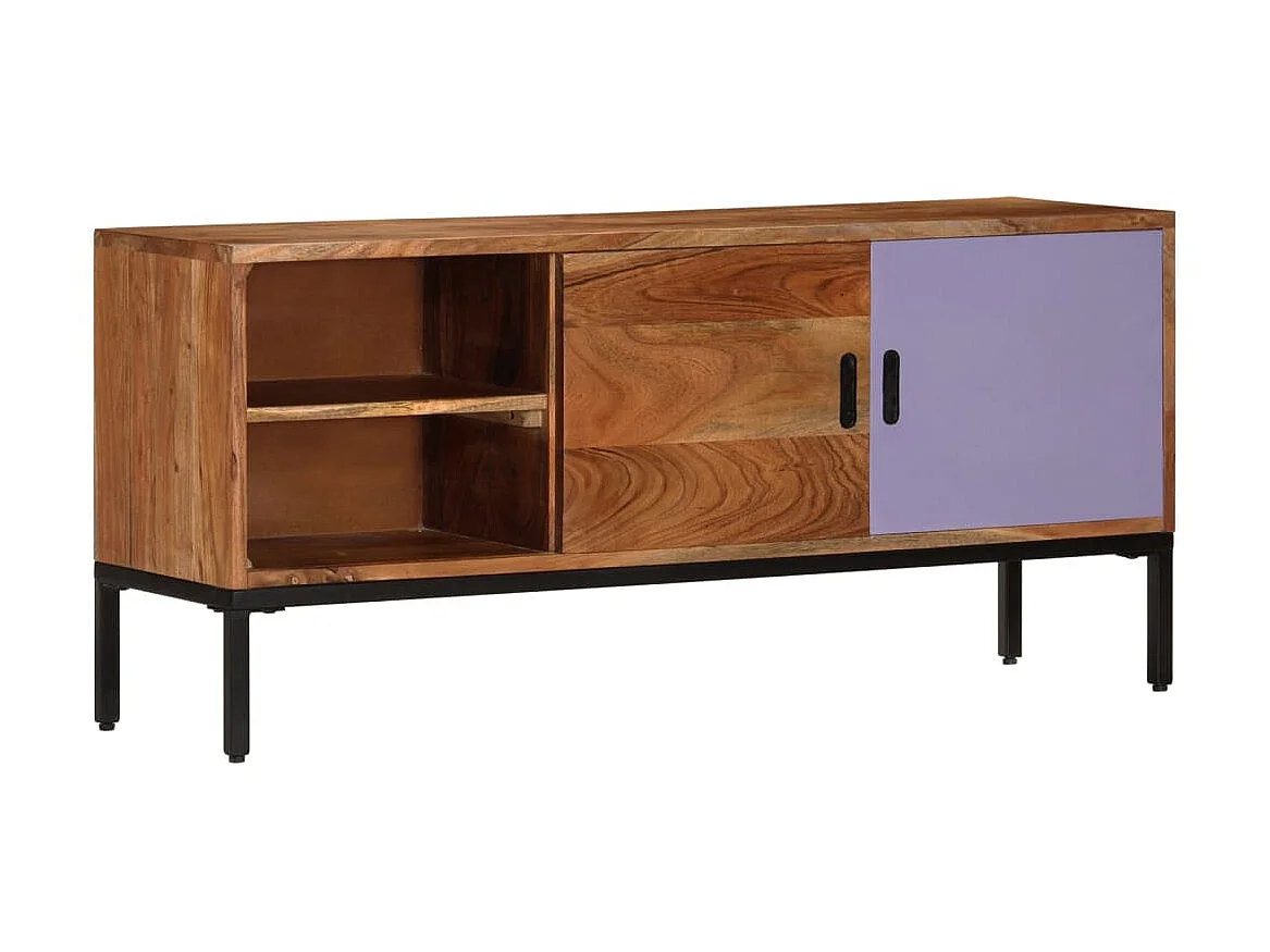 TV-Schrank,TV-Möbel Honigbraun und Grau 110x30x50 cm Massivholz Akazie -gkd575465