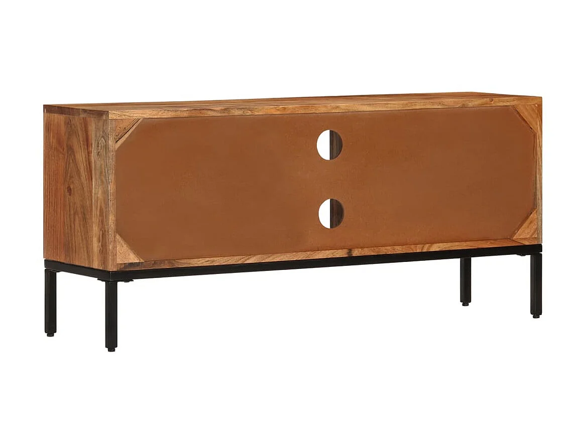 TV-Schrank,TV-Möbel Honigbraun und Grau 110x30x50 cm Massivholz Akazie -gkd575465