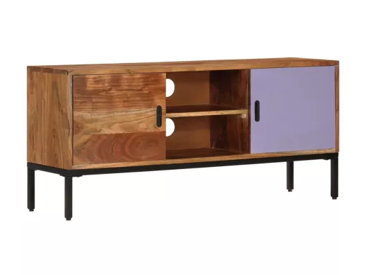 Kauf Unique TV-Schrank,TV-Möbel Honigbraun und Grau 110x30x50 cm Massivholz Akazie -gkd575465