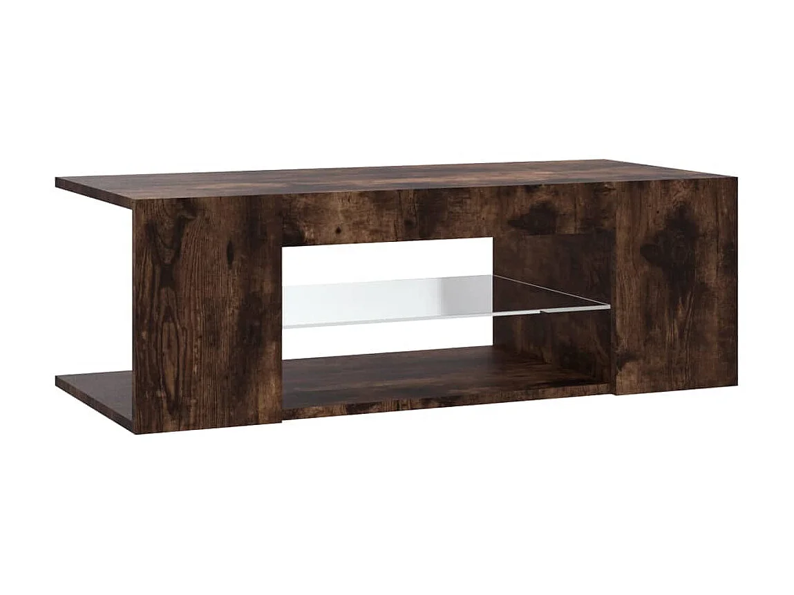 Meuble TV avec lumières LED Chêne fumé 90x39x30 cm BE56744