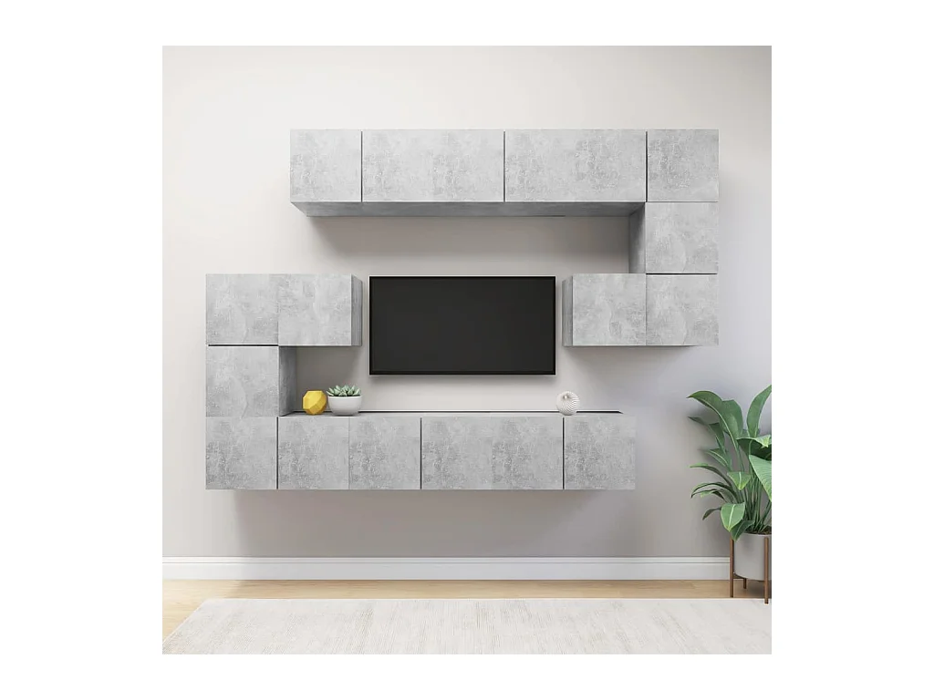 Meubles TV 10 pcs BEis béton Aggloméré BE25496