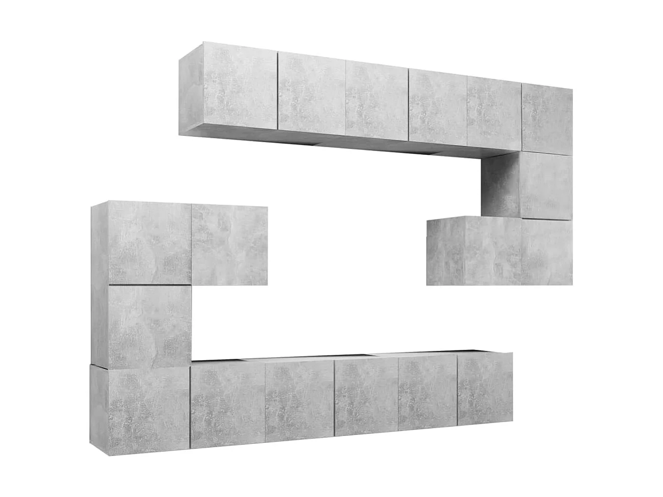 Meubles TV 10 pcs BEis béton Aggloméré BE25496