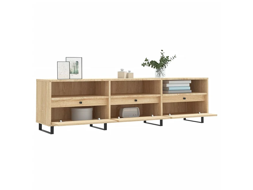 Mueble de TV madera contrachapada roble Sonoma 150x30x44,5 cm ES88638