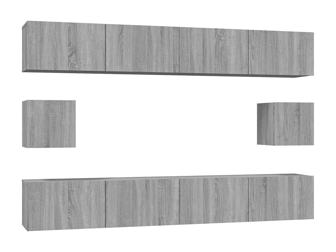 6-tlg. TV-Schrank-Set,TV-Möbel Grau Sonoma Holzwerkstoff -gkd579373