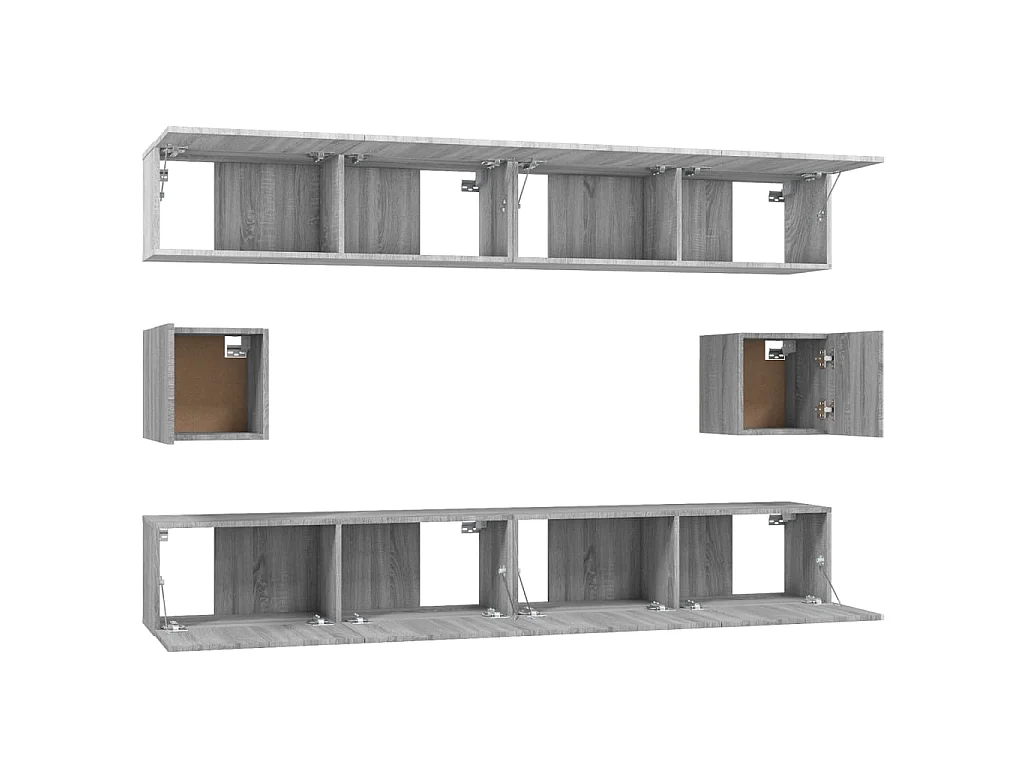 6-tlg. TV-Schrank-Set,TV-Möbel Grau Sonoma Holzwerkstoff -gkd579373