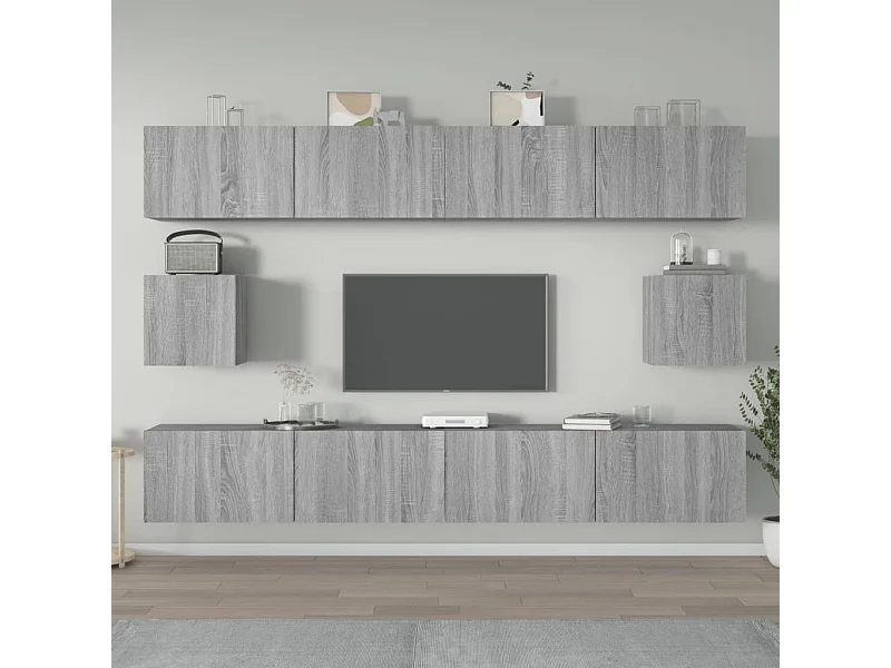 6-tlg. TV-Schrank-Set,TV-Möbel Grau Sonoma Holzwerkstoff -gkd579373