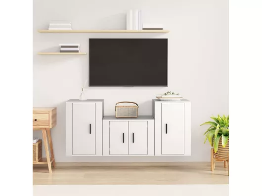 Kauf Unique 3-tlg. TV-Schrank-Set,TV-Möbel Weiß Holzwerkstoff -gkd264192