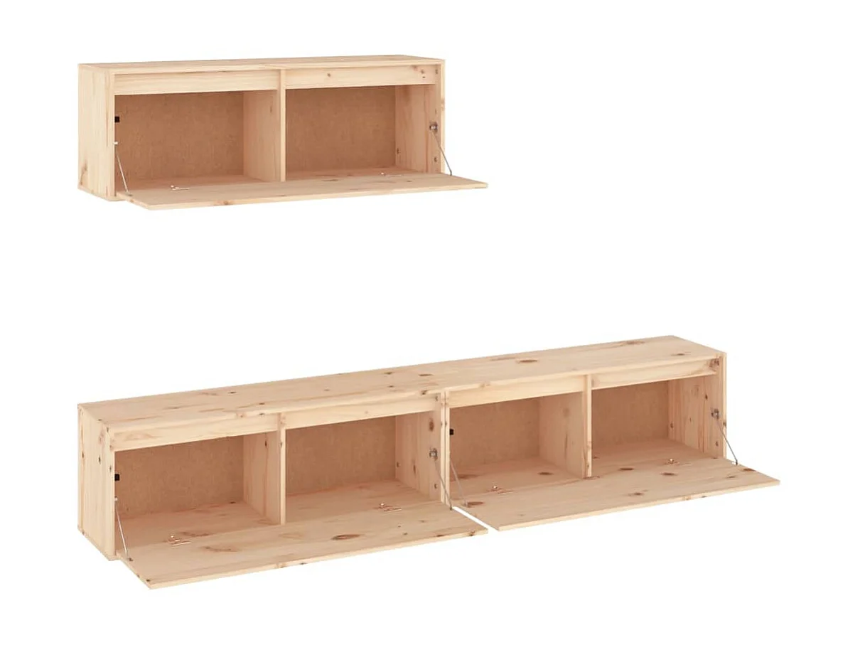 Muebles para TV 3 piezas madera maciza de pino ES82753