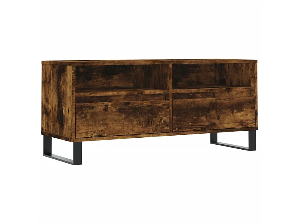 Meuble TV chêne fumé 100x34,5x44,5 cm bois d'ingénierie BE54779