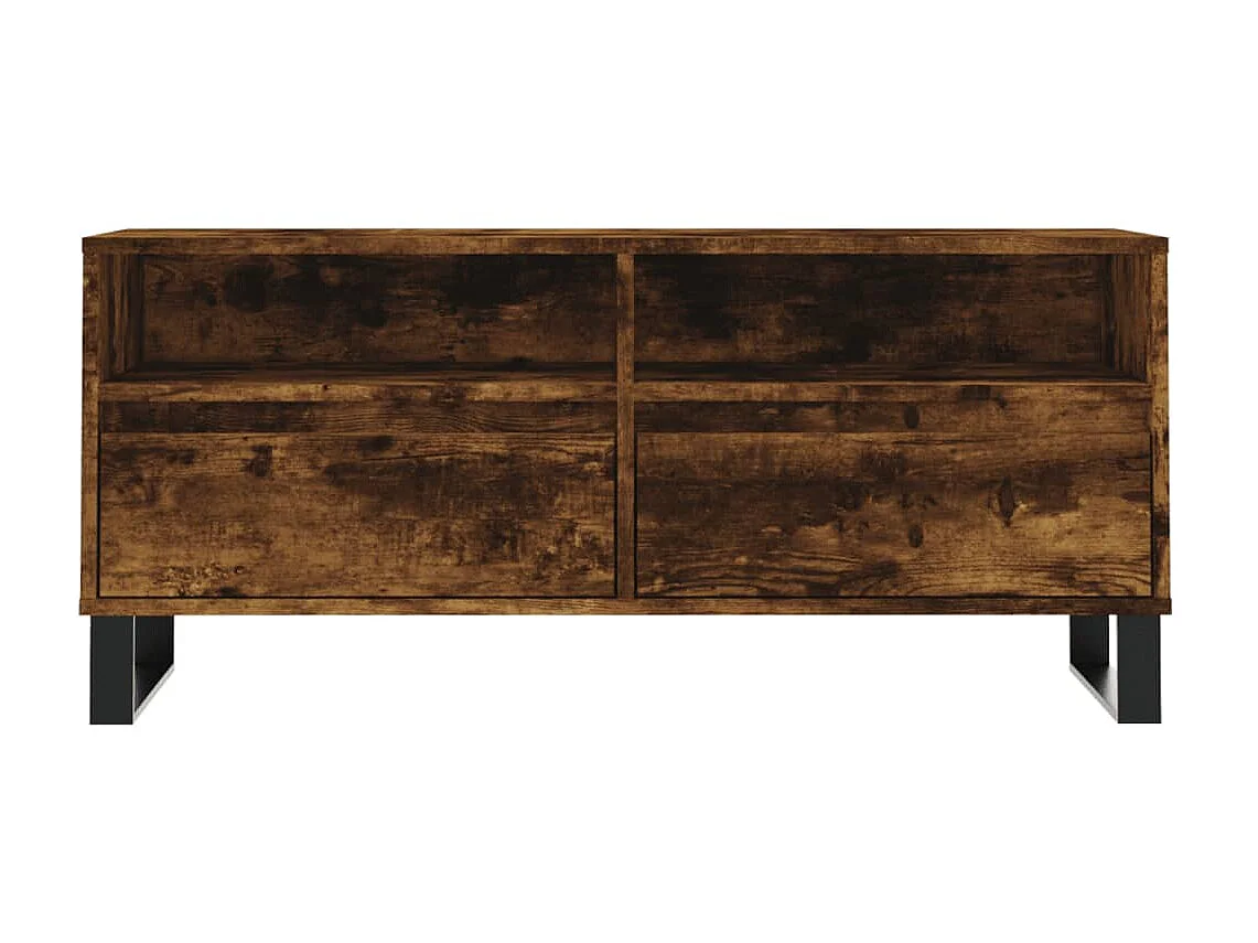 Meuble TV chêne fumé 100x34,5x44,5 cm bois d'ingénierie BE54779