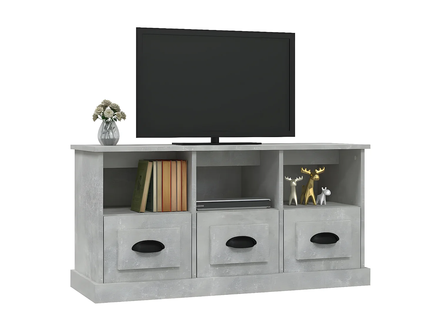 Meuble TV Gris béton 100x35x50 cm bois d'ingénierie BE43319