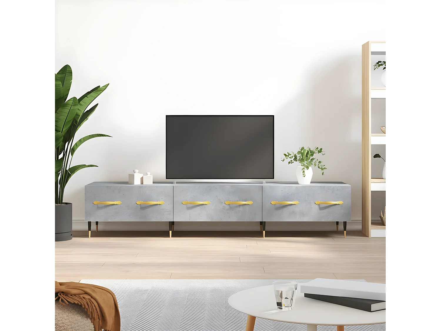 TV-Schrank,TV-Möbel Betongrau 150x36x30 cm Holzwerkstoff -gkd734161