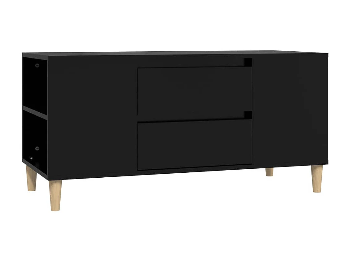 Meuble TV Noir 102x44,5x50 cm Bois d'ingénierie BE88508