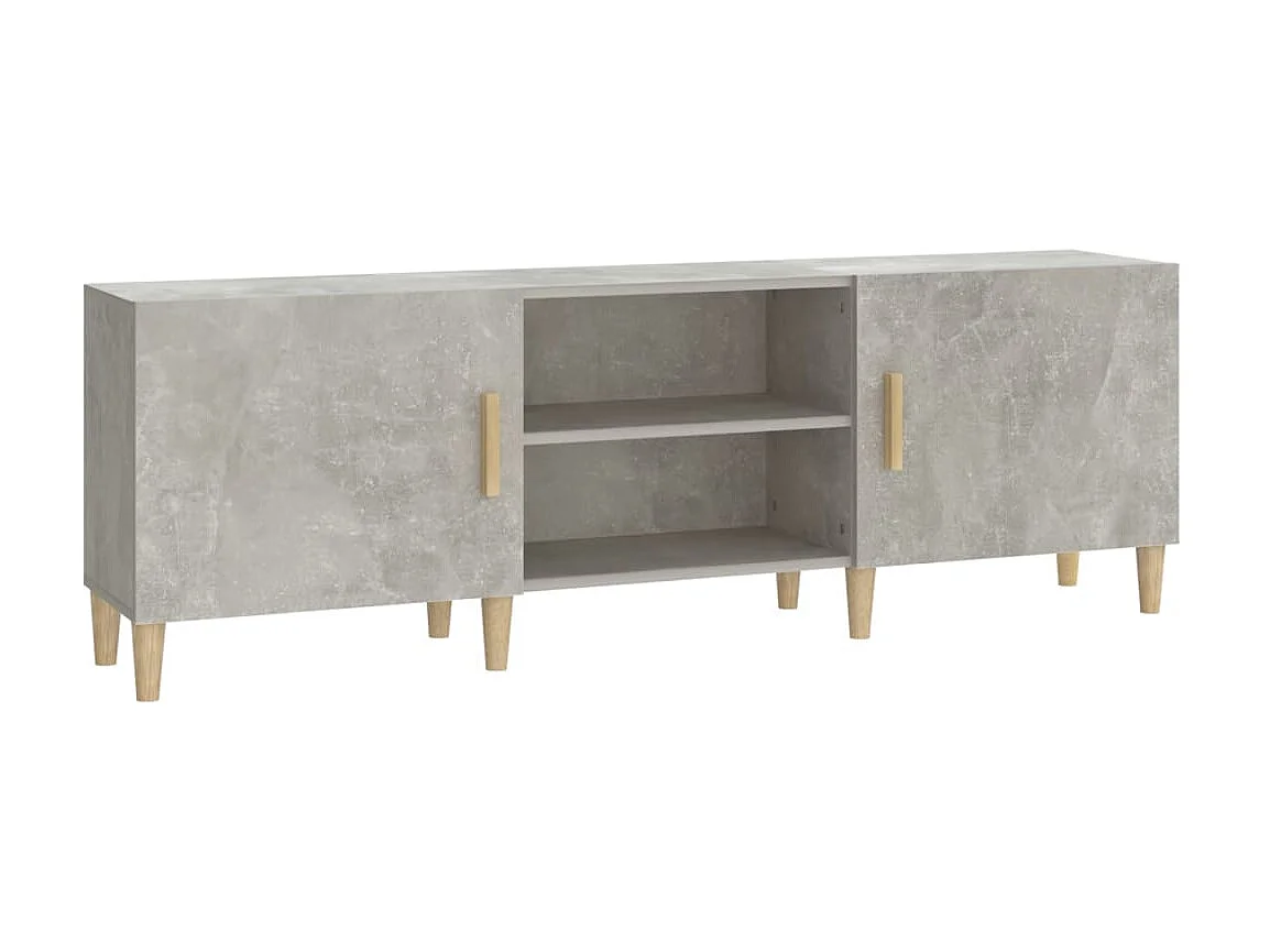 Meuble TV Gris béton 150x30x50 cm Bois d'ingénierie BE27983